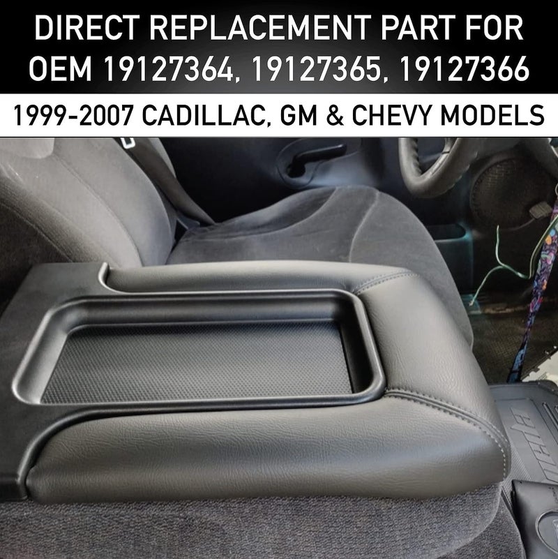EcoAuto Center Console Lid Replacement Kit for 99-07 Silverado, Avalanche, Suburban, Sierra, Yukon - Replaces OEM 19127364, 19127365, 19127366 (Light Gray) - Image 3
